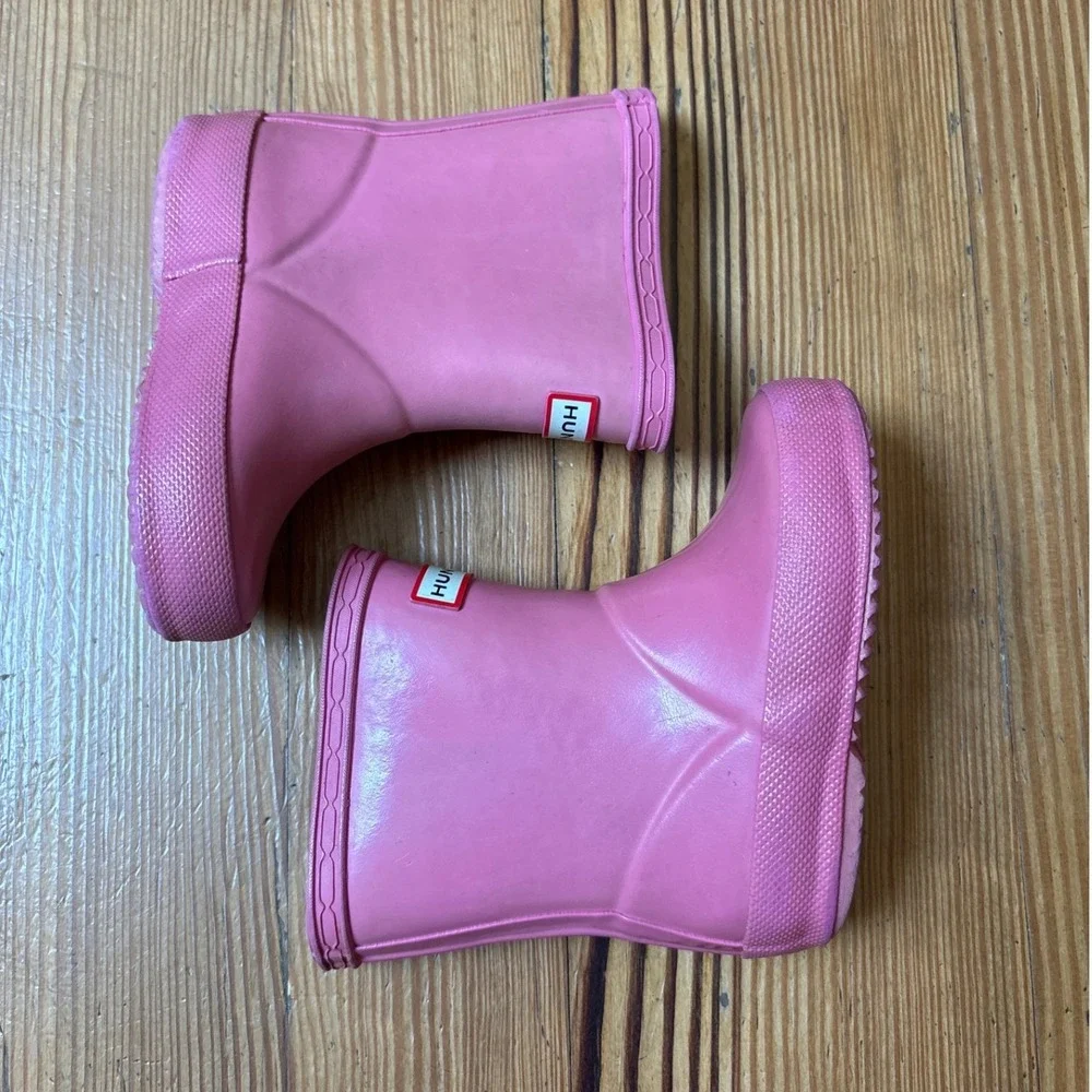 Hunter Rain Boot Kids Pink First Classic Waterproof SIZE 4